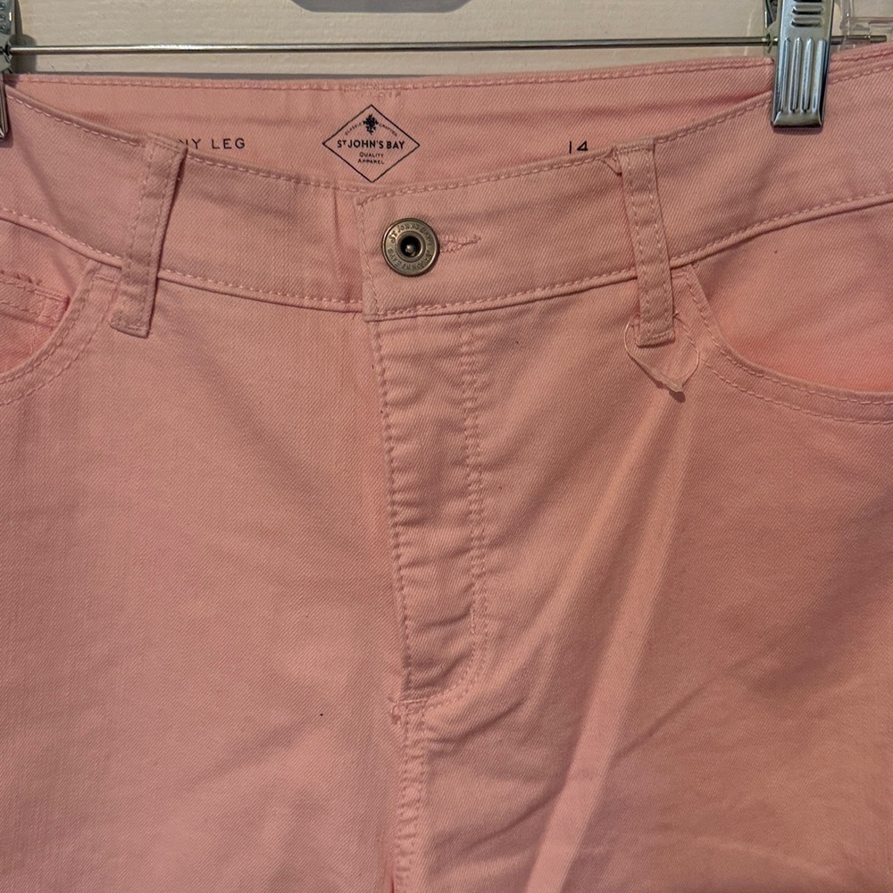 St. John’s Bay Skinny Leg Jeans Pink Size 14 - Picture 3 of 6